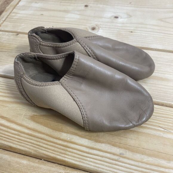 Bloch Girls S0401G Tan‎ Split Sole Slip-On Super Jazz Dance Shoe Size Child 10 - Picture 1 of 6